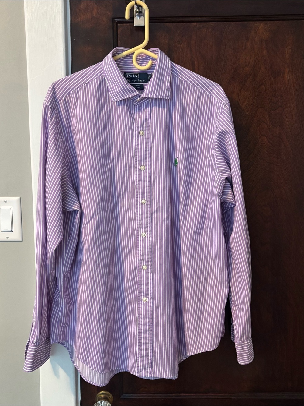 Polo By Ralph Lauren Men’s Shirt XL Long-sleeve Purple Stripe Button Up Stanton